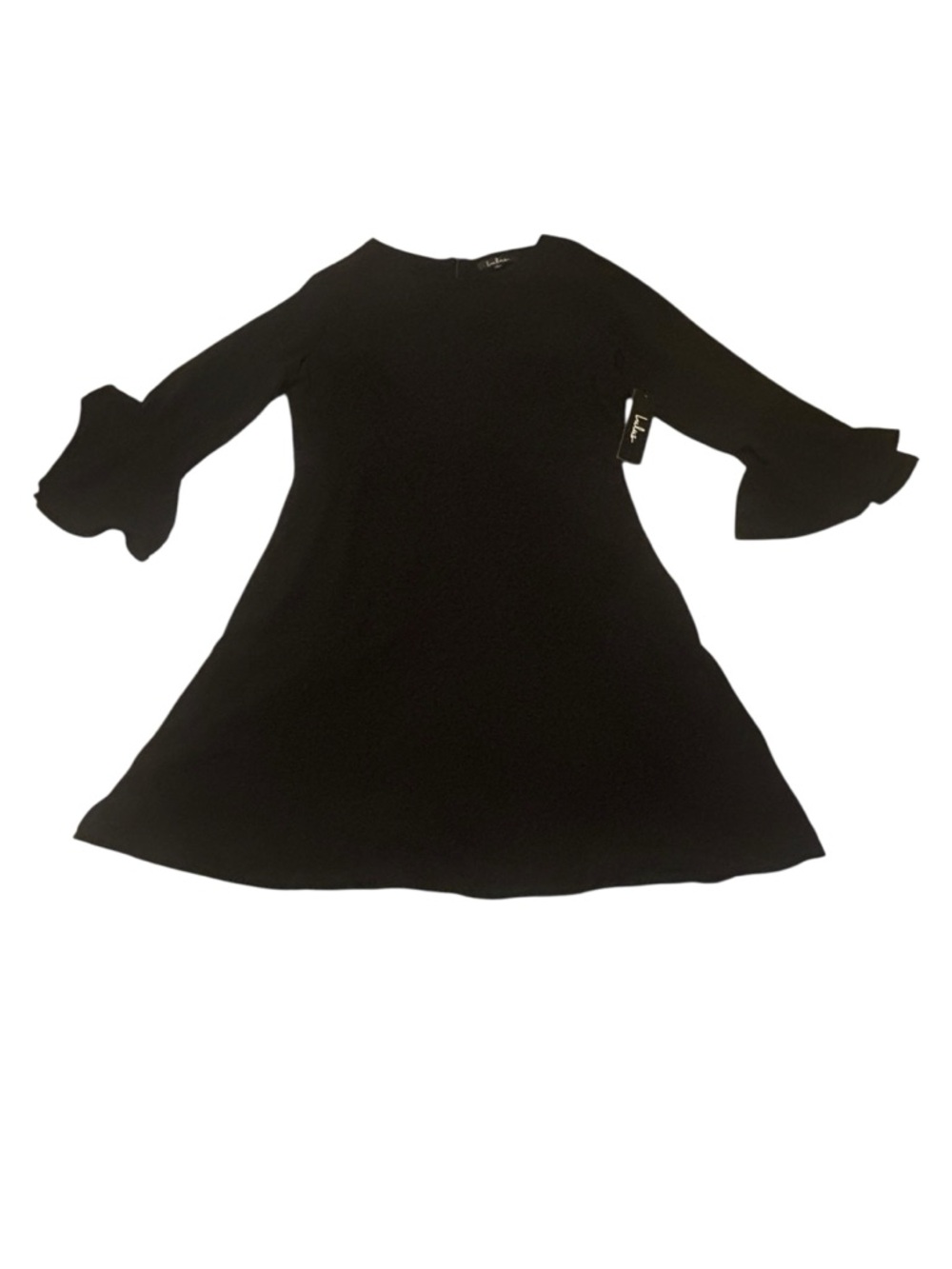 Lulus Women’s L Black Bell-Sleeve A-Line Dress